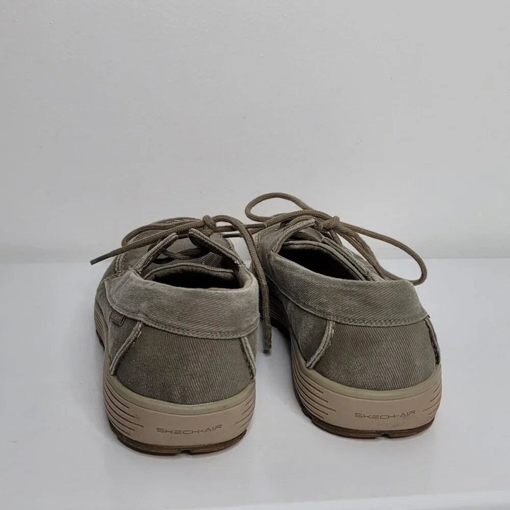 Skechers Mens Shoes 12 Canvas Loafer Classic Fit Air-Cooled Memory Foam Khaki
